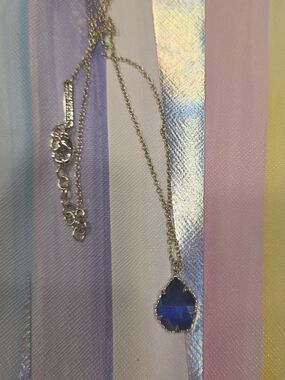 Kendra Scott Blue Teardrop Pendant Necklace